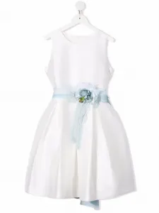 Платье без рукавов с цветочной аппликацией Mimilù, белый