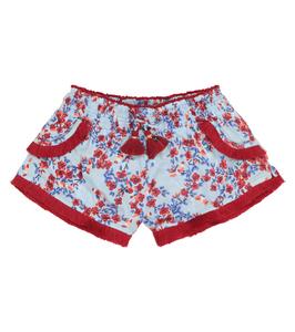 Шорты с цветочным принтом Lulu Poupette St Barth Kids, Blue Kookoo Bird