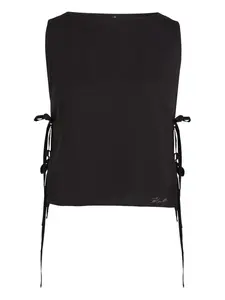 Пляжный топ с логотипом KARL LAGERFELD, черный