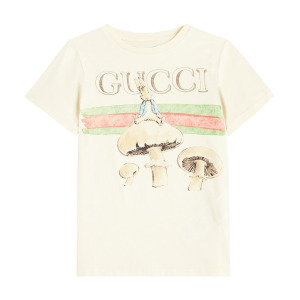 Футболка из хлопкового джерси из коллаборации с peter rabbit Gucci, зеленый