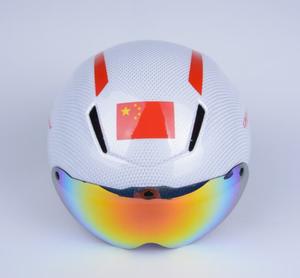 HEAD Шлем для фигурного катания и конькобежного спорта Liyang New Professional, черный, белый карбоновый узор (съемный козырек), размер взрослый, окружность головы 5561