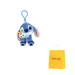 POTDEMIEL Плюшевый кулон Disney Lilo & Stitch Multicolor Summer, Pink Summer, Hug Little Gold Dolls, высота 12 см