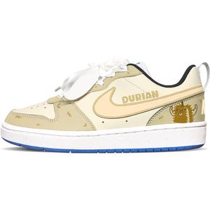 Nike Кроссовки для скейтбординга Court Borough Lightweight Shock Absorbers низкие детские коричневый желтый Kids'