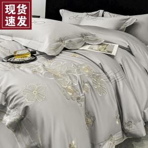 Luolai Home Комплект постельного белья LUOLAI из 4 предметов (простыня 150 см), цвет Nuoya Gray, 100% хлопок