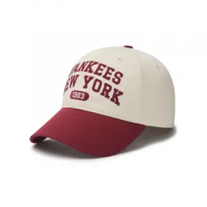 MLB Хлопковая бейсболка унисекс красно-бежевая, Red/Beige