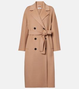 Двубортное пальто из девственной шерсти Paul S Max Mara, Spring Camel