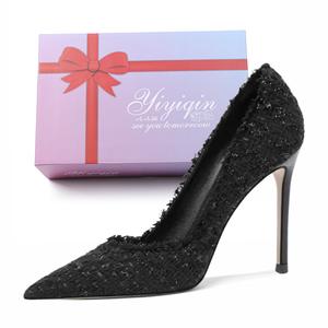 Take the Qin Женские туфли на тонком каблуке, черный подарочный набор