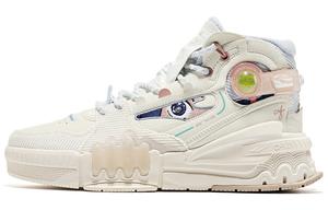 Кеды, скейтборд обувь женская высокая белый/синий/розовый Erke