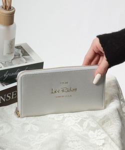 Длинный женский кошелек Lee с круглой застежкой-молнией, из искусственной кожи, с металлическим логотипом и отделкой из искусственной кожи.