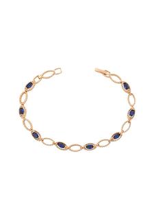 Faina Женский браслет с кристаллами, розовое золото, темно-синий