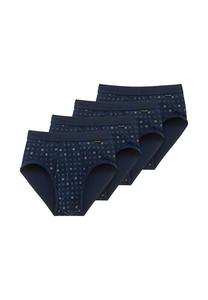 Трусы / трусы в упаковке из 4 шт. Cotton Essentials в тонкую рубчику SCHIESSER, темно-синий