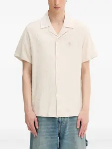 Рубашка с короткими рукавами и цветочной вышивкой Filling Pieces, белый