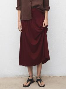 Таблица Gathered Midi Skirt Mango, Dark Red