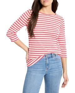 Футболка NIC+ZOE 3/4 Sleeve Stripe Boat Tee, цвет Pink Multi 2