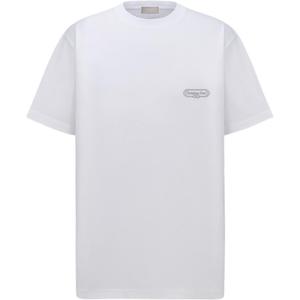 Dior Мужские белые футболки с круглым вырезом средней высоты