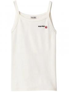 Miu Miu топ с вышивкой из коллаборации с Petit Bateau, белый