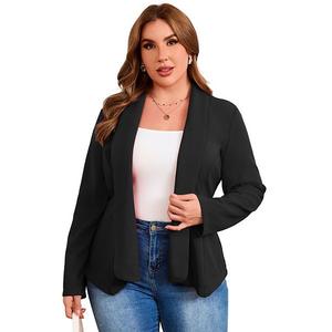 Женский блейзер plus size для делового и повседневного образа Xuba, Black