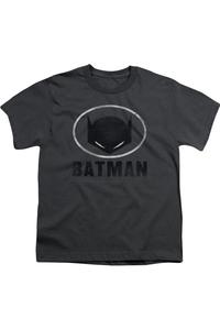Футболка с коротким рукавом для детей с маской Бэтмена в овале Gildan, Charcoal