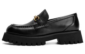 Q.VONTON Лоферы женские низкие, цвет кофе/черный