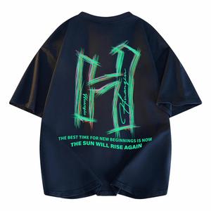 Футболка Unisex Crew Neck Moderate Heavyweight HUANQIU, темно-синий