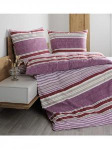 Janine Постельное белье Davos из тонкой фланелевой хлопчатобумажной ткани ягодного гранатового цвета