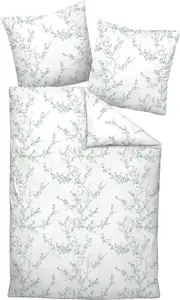 Комплект постельного белья Janine Design, интерлок-джерси 55104 CARMEN S, цвет шалфейно-зеленый, лимон, размер 155x220+80x80 Original Janine