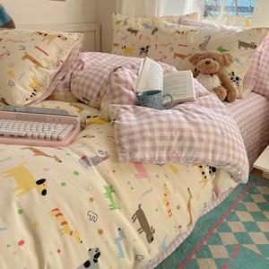 LUOLAI HOME Комплект постельного белья, 3 предмета, пододеяльник 150x200 см, 100% хлопок, цвет Fun Spotted Dog