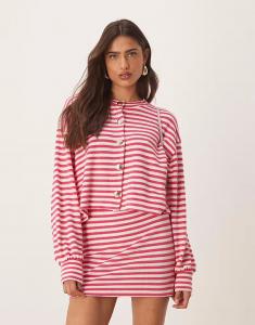 Длинный кардиган в полоску Asos Design, мультиколор