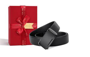 Ace Paul Ремень из натуральной кожи для мужчин черный шириной 3.5 см, Black 120cm + Tanabata gift box