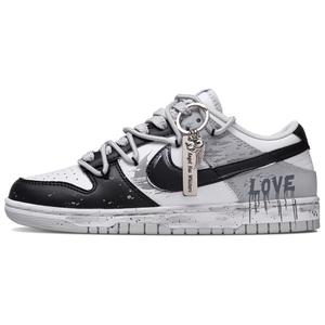 Nike Кроссовки для скейтбординга Dunk Low Top унисекс, черные, белые, серые