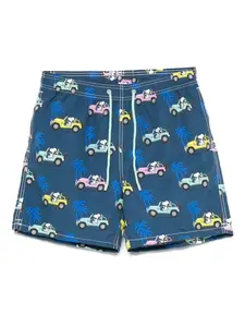 Плавки-шорты с графичным принтом Mc2 Saint Barth, синий