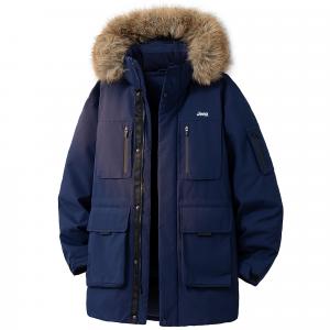 Пуховик для активного отдыха и поездок Unisex Jeep, темно-синий