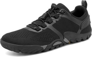 Мужские походные кроссовки Легкие дышащие кроссовки для трейлраннинга Противоскользящие кроссовки Сетчатые спортивные кроссовки для весны и лета Для тренировок, походов, путешествий и повседневной носки Qacksv, черный