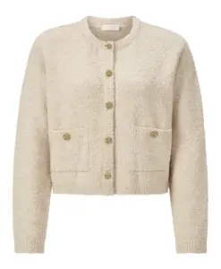 Кардиган с круглым вырезом из букле Rich & Royal, белый