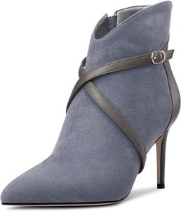 Женские ботильоны Castamere с высоким каблуком, заостренным носком, короткие ботинки с перекрестным ремешком, застежкой-молнией и комбинированной отделкой, на каблуке 8 см, для вечернего выхода