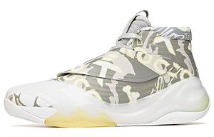 Баскетбольные кроссовки KT6 мужские высокие серые/белые/желтые Anta