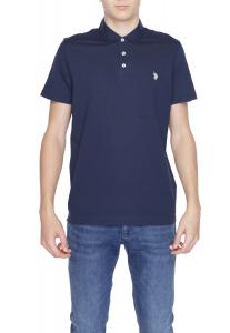 Поло U.S. Polo Assn. на пуговицах, синий