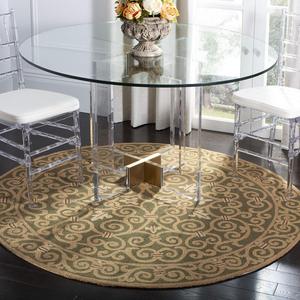 Ковер SAFAVIEH, 244 x 244 см, Chelsea Collection Light Green HK11B ручной работы в стиле французского кантри из шерсти