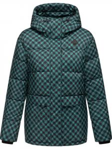 Пуховик ragwear Wikesh Print, цвет ocean green