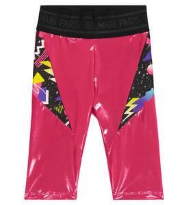 Леггинсы с принтом Balmain Kids, Fuxia
