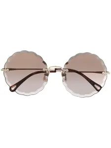 Солнцезащитные очки в круглой оправе Chloé Eyewear, коричневый
