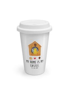 Mr. & Mrs. Panda Белый термос в виде скворечника с надписью