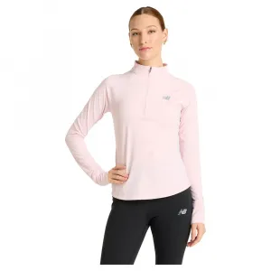 Лонгслив New Balance NB Harmony Half Zip, розовый