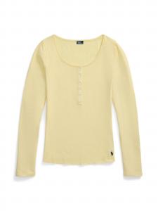 Polo Ralph Lauren Лонгслив 'Whisper Weight Cotton' в светло-желтом цвете