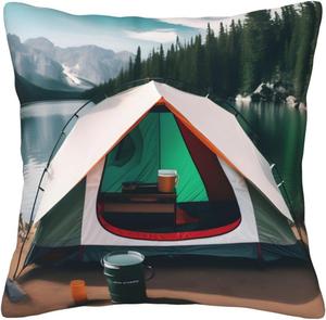 CarXs Подушка для кемпинга с двусторонним принтом Lake Camping