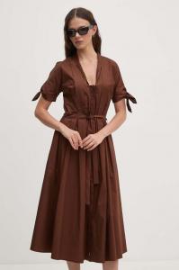 Хлопковое платье Sandro Ferrone, коричневый