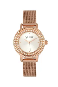 Часы-браслет Cambridge с кристаллами Сваровски Sophie and Freda, розовое золото