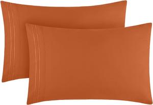 Mellanni Наволочки, комплект из 2 штук, размер 51x76 см, застежка-конверт, роскошные, очень мягкие, охлаждающие, цвет терракотовый
