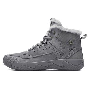 Высокие уличные кроссовки мужские Jeep серые, серый цвет, на флисовой подкладке