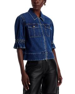 Джинсовая куртка с короткими рукавами Holly Cinq à Sept, синий